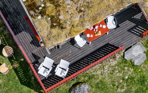 Fjellbris: Land Lot, Garden, Yard, Outdoor Furniture, Shade, Chair, Landscaping, Deck, Hardwood, Backyard