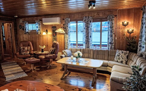 Midtholmen: Furniture, Wood, Interior Design, Ceiling, Living Room, Home, Couch, Room, Lighting, Light Fixture