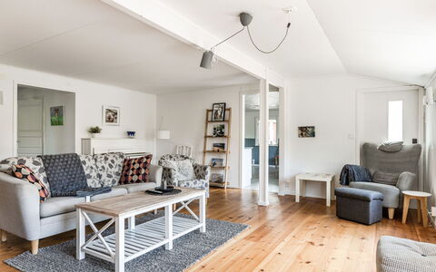Erikstorp Villan: Couch, Furniture, Interior Design, Wood, Table, Living Room, Floor, Flooring, Laminate Flooring