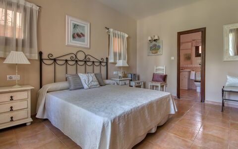 Villa Adelfa: Bedroom, Furniture, Bed, Room, Property, Bed Sheet, Floor, Interior Design, Bed Frame, Wall