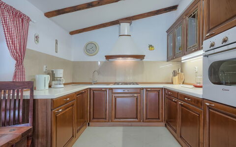 Country House D&D: Countertop, Room, Cabinetry, Furniture, Property, Kitchen, Interior Design, Ceiling, Building, Yellow