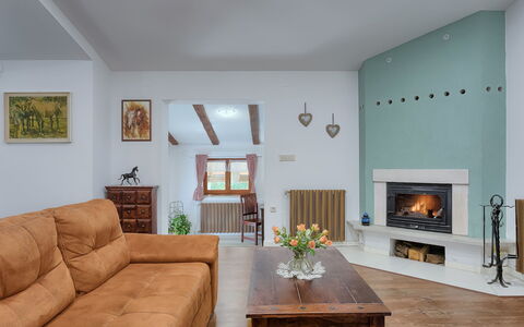 Country House D&D: Living Room, Room, Furniture, Hearth, Property, Interior Design, Ceiling, Building, Fireplace, Home
