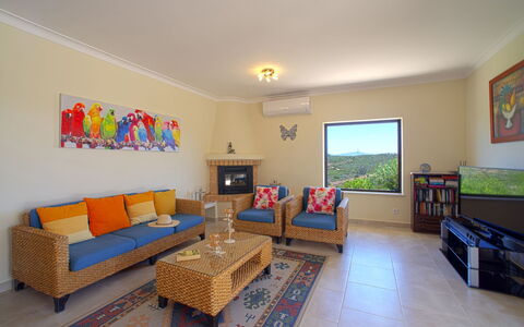 Quinta Do Mosaico: Couch, Table, Interior Design, Living Room, Lighting, Decoration, Wood, Houseplant, House, Floor