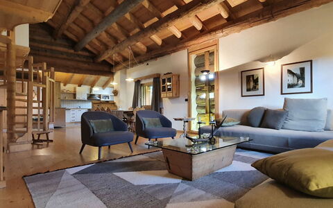 Chalet Baita Tabià Dolomites: Furniture, Couch, Picture Frame, Wood, Interior Design, Table, Flooring, Floor, Lamp, Living Room