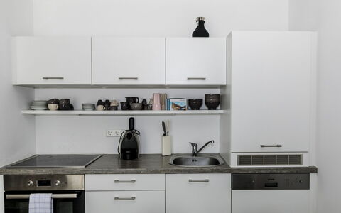 Schladming 40: Cabinetry, Kitchen Sink, Countertop, Building, Kitchen Stove, Home Appliance, Sink, Kitchen, Kitchen Appliance, Shelf