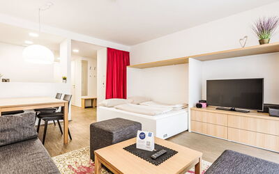 Accommodation:&nbsp;Mit 1 Schlafzimmer & Saunabereich 40.15