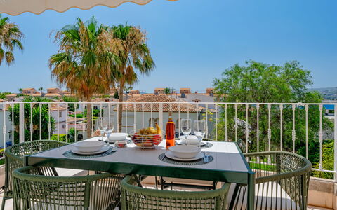 Venecia: Furniture, Chair, Table, Outdoor Furniture, Kitchen & Dining Room Table, Outdoor Table, Shade, Balcony, Eco Hotel, Dining Room