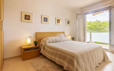 Mas de Clariana: Bedroom, Furniture, Bed, Room, Property, Bed Sheet, Floor, Interior Design, Mattress, Bedding