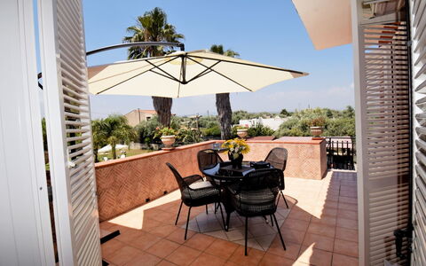 White Pool: Property, Building, Real Estate, House, Room, Patio, Apartment, Shade, Furniture, Home