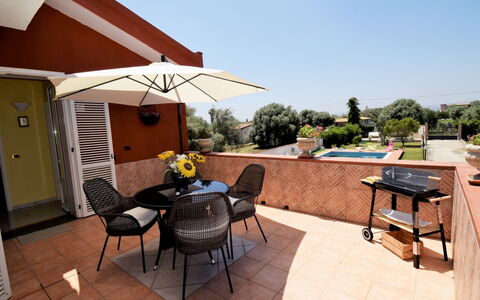 White Pool: Property, Real Estate, Patio, Building, House, Room, Backyard, Home, Furniture, Roof