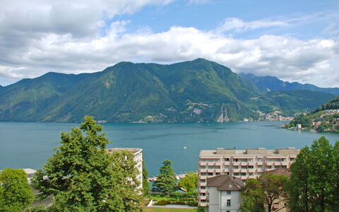 Apt. Lugano Majestic Panorama: Highland, Nature, Sky, Lake, Mountain, Mountainous Landforms, Hill Station, Water, Mountain Range, Loch