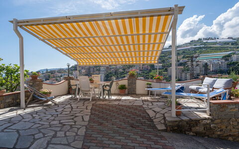 Villetta Laura: Property, Roof, Architecture, Building, House, Home, Yellow, Sky, Real Estate, Residential Area