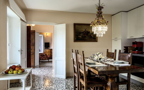 Rachele: Room, Ceiling, Interior Design, Furniture, Property, Building, Dining Room, Floor, Table, Lighting