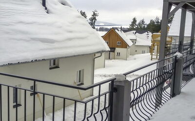 Frymburk 10: Sky, Snow, Property, Building, Window, Fence, Lighting, Freezing, Tree, House