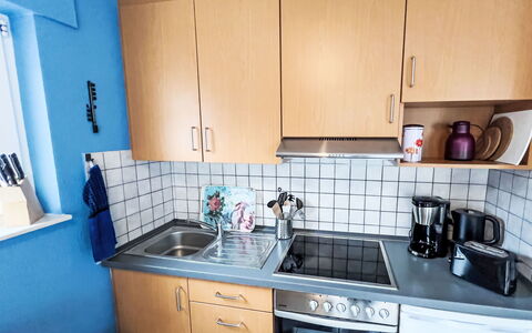 Möwennest: Kitchen Appliance, Kitchen, Major Appliance, Countertop, Furniture, Kitchen Sink, Cabinetry, Interior Design, Flooring, Sink