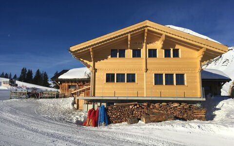 Alphaus Hasler: Sky, Snow, Window, Building, Slope, House, Tree, Landscape, Freezing, Cottage