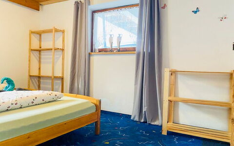 Gerlosblick: Furniture, Azure, Blue, Wood, Textile, Building, Interior Design, Shade, Comfort, Floor