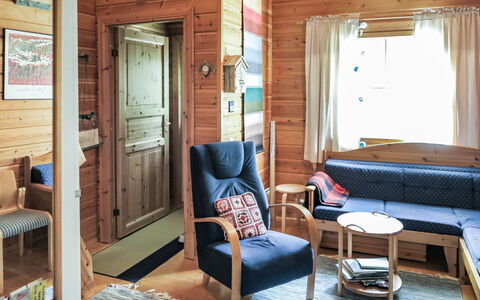 Ylläsmukka a 3: Furniture, Interior Design, Wood, Flooring, Ceiling, Floor, Room, Chair, Living Room, Lighting