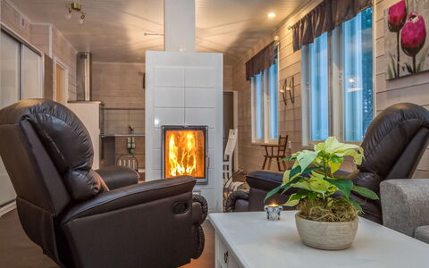 Pertunmaa 603: Flooring, Wood, Furniture, Interior Design, Floor, Wood Flooring, Room, Hearth, Lighting, Living Room