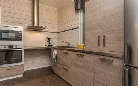 Pertunmaa 603: Cabinetry, Kitchen, Countertop, Flooring, Furniture, Wood, Kitchen Appliance, Drawer, Interior Design, Floor