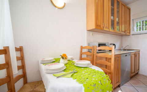 Iris: Cabinetry, Property, Furniture, Table, Countertop, Wood, Building, Kitchen Appliance, Lighting, Interior Design