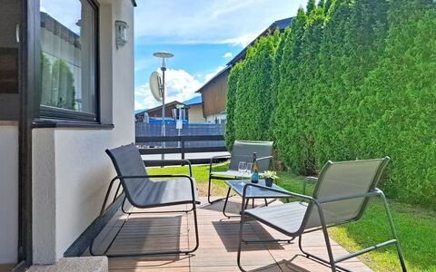 Zell am See 678: Furniture, Outdoor Furniture, Chair, Garden, Shade, Outdoor Table, Yard, Eco Hotel, Backyard, Balcony