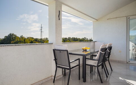 Poreč Nova Vas 107: Property, Room, Building, House, Real Estate, Furniture, Floor, Interior Design, Balcony, Apartment