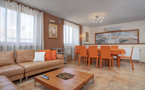 Villa Asi: Living Room, Room, Property, Furniture, Interior Design, Building, Orange, House, Floor, Real Estate