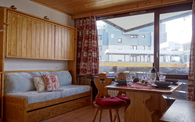 Tignes 395: Furniture, Property, Table, Window, Wood, Interior Design, Comfort, Building, Floor, Flooring