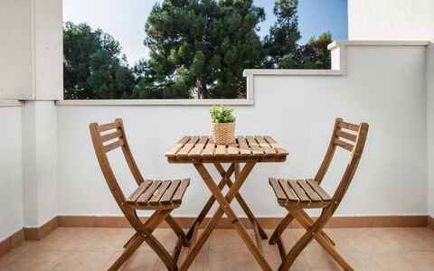Villa Beach Front: Furniture, Table, Chair, Room, Property, Interior Design, House, Outdoor Table, Wood, Design