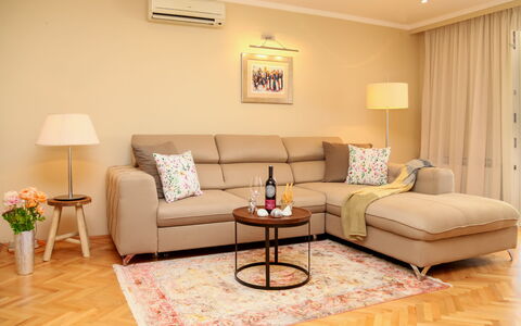 Nikica: Living Room, Furniture, Room, Interior Design, Property, Floor, Wall, Yellow, Ceiling, Table