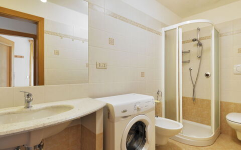 Cesa Palua: Bathroom, Room, Property, Interior Design, Laundry Room, Wall, Ceiling, Sink, Tile, Building