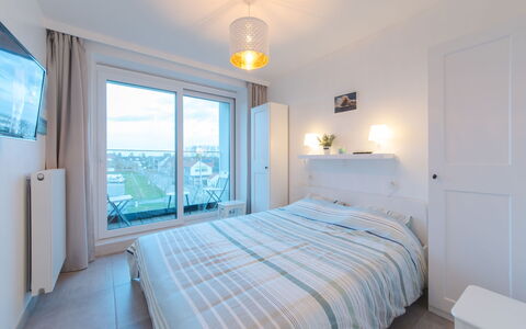Pura Vida with Balcony: Bedroom, Room, Property, Furniture, Bed, Bed Sheet, Floor, Bed Frame, Interior Design, Ceiling