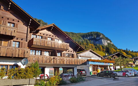 Chalet Burgfeld: Building, Sky, Plant, Property, Window, Mountain, House, Car, Neighbourhood