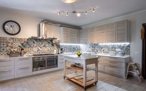 Casa Chiara (Sic400): Furniture, Property, Table, Countertop, Wood, Lighting, Interior Design, Architecture, House, Kitchen