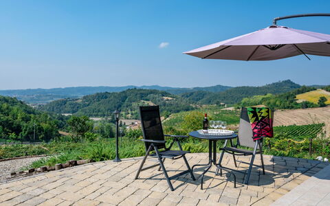 Casa Chiara (Sic400): Sky, Plant, Table, Furniture, Property, Outdoor Table, Umbrella, Outdoor Furniture, Shade, Land Lot