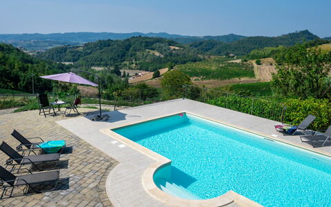 Casa Chiara (Sic400): Water, Sky, Swimming Pool, Azure, Tree, Building, Plant, Outdoor Furniture, Shade, Rectangle