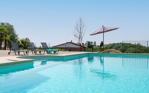 Casa Chiara (Sic400): Water, Sky, Plant, Swimming Pool, Tree, Azure, Outdoor Furniture, Shade, Leisure, Composite Material