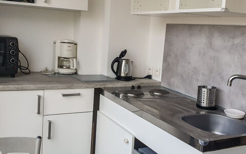 La Brise: Kitchen Sink, Sink, Tap, Countertop, Cabinetry, Property, Building, Kitchen Appliance, White, Kitchen Stove