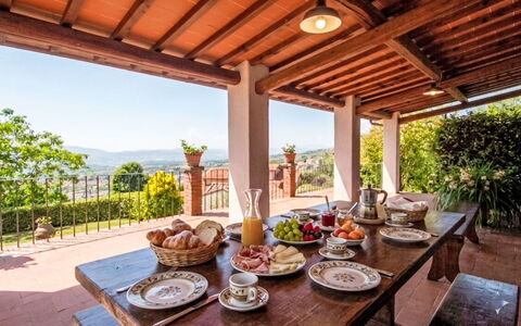 Podere Berrettino: Furniture, Chair, Eco Hotel, Farmhouse, Garden, Flowerpot, Kitchen & Dining Room Table, Resort, Estate, Patio