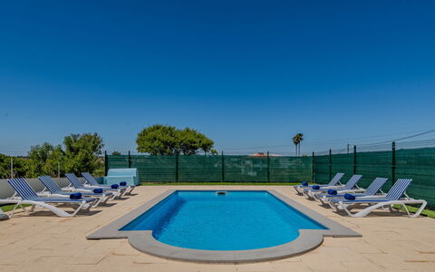 Casa Do Sol: Blue, Outdoor Furniture, Swimming Pool, Shade, Chair, Leisure Centre, Hotel, Resort