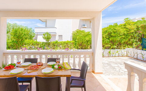 Villa Orchidea: Property, Room, Building, Real Estate, House, Interior Design, Furniture, Table, Home, Balcony