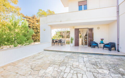 Villa Salento: Plant, Property, Building, Sky, Interior Design, Window, Tree, Yellow, Door, Flooring