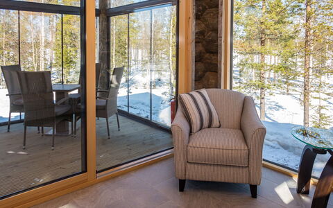 Villa Aurora: Furniture, Flooring, Wood, Interior Design, Floor, Chair, Table, Ceiling, Glass, Living Room