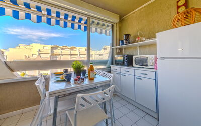 Le Grau du Roi 340: Cabinetry, Furniture, Property, Countertop, Table, Sky, Chair, Interior Design, Kitchen Appliance, Cloud