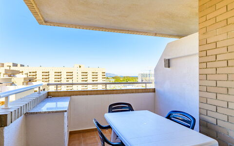 Altamar: Sky, Property, Table, Furniture, Blue, Building, Azure, Chair, Shade, Wood