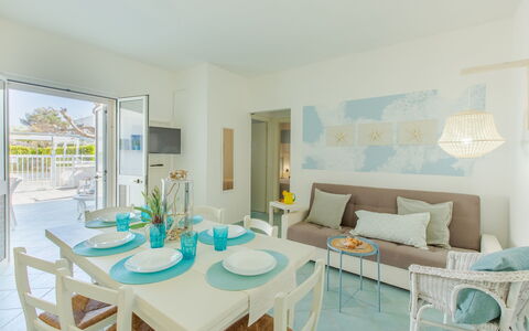 Casa Rosa: Room, Property, Furniture, Interior Design, Living Room, Turquoise, Table, Coffee Table, Building, Azure
