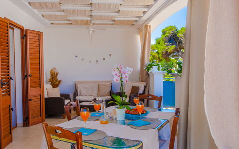 Appartamento Pineta Mare: Table, Furniture, Property, Plant, Window, Building, Azure, Chair, Decoration, Houseplant