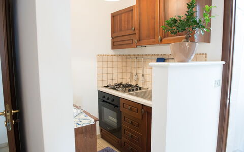 Appartamento Pineta Mare: Cabinetry, Property, Countertop, Kitchen Stove, Wood, Interior Design, Building, Plant, Kitchen, Drawer