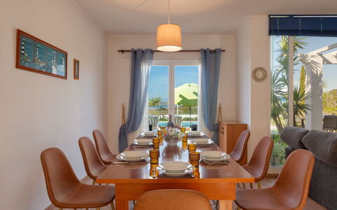 Villa Blue Ocean: Room, Dining Room, Furniture, Property, Interior Design, Table, Building, Real Estate, Yellow, Kitchen & Dining Room Table